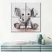 Elephant Stock Elephant Lolli The Baby Elephant On Canvas 4 Pieces Set Canvas in Gray | 57 H x 57 W x 1.25 D in | Wayfair