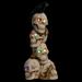 Northlight Seasonal LED Lighted Skull Tower w/ Raven Halloween Decoration Ceramic in Brown | 27.5 H x 11.25 W x 10.75 D in | Wayfair