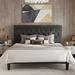 Red Barrel Studio® Button Tufted Platform Bed Frame Wood & /Upholstered/Polyester in Gray | King | Wayfair 1092A8C5AD6346BCBA7232E6D6DFEECC