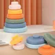 Décennie s de construction en silicone souple pour bébé sans BPA jouets à empiler 3D jeu