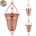 Marrgon Copper Rain Chain w/ Hammered Bell Style Cups for Gutter Downspout Replacement Copper in White | 78 H x 3 W x 3.5 D in | Wayfair MRG-CHRCB6