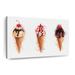 Latitude Run® Ice Cream Cones Splash On Canvas Print Canvas in White | 24 H x 36 W x 1.25 D in | Wayfair 46A8150648A541F7A08C084A3505D3E3