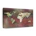 17 Stories Dreamers World Map - Wrapped Canvas Print Canvas in Green/Red | 12 H x 8 W x 1 D in | Wayfair 8159E0831AC34709A2A6303DC3EDFF45