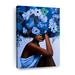 Red Barrel Studio® Girl w/ Blue Floral Hair On Canvas Print Metal | 48 H x 32 W x 1.25 D in | Wayfair EE55B309B6DE459FADE1AF9AD78BCA2A