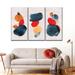 Brayden Studio® Watercolor Blotches Canvas Set On Canvas 3 Pieces Set Canvas in Black | 14 H x 23 W x 1 D in | Wayfair