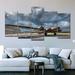 Williston Forge War Airplane Wall Art Multi Piece Canvas Print On Canvas 5 Pieces Set Metal in Gray | 40 H x 80 W x 1.25 D in | Wayfair