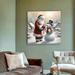 The Holiday Aisle® Joyful Gifting Moment: Santa's Snowman Surprise - Wrapped Canvas Print Metal in Red | 40 H x 40 W x 1.5 D in | Wayfair