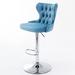 Rosdorf Park Keland Swivel Adjustable Height Short Counter Stool Upholstered/Velvet/Metal in Blue | 17.18 W x 19.78 D in | Wayfair