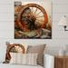 Winston Porter Old Cart Wheels II - Transportation Metal Wall Decor Metal in Orange | 16 H x 16 W x 1 D in | Wayfair