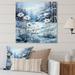 Winston Porter Glacier Ice Blue Flowers - Landscapes Metal Wall Art Living Room Metal in Blue/White | 16 H x 16 W x 1 D in | Wayfair