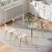 Ivy Bronx Jyniah Dining Set Plastic/Acrylic/Glass/Metal in Yellow | 29.8 H x 31.5 W x 51.2 D in | Wayfair 5CC3F2ED40BC43E785FAA01FB7F0DA8C