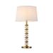 Mercer41 Shareda Alabaster Dani Metal Table Lamp Alabaster/Linen in Brown/White/Yellow | 26 H x 15.7 W x 15.7 D in | Wayfair