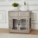 Tucker Murphy Pet™ Furniture Style Pet Dog Crate Wood in Brown/Gray | 32.1 H x 31.5 W x 23.6 D in | Wayfair E810E331CC6C47E0BB6BABE7D0D88A79