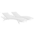 Glimpse Outdoor Patio Mesh Chaise Lounge Set of 2 - East End Imports EEI-4038-WHI-WHI