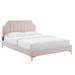 Sienna Performance Velvet King Platform Bed - East End Imports MOD-6918-PNK