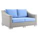 Conway Outdoor Patio Wicker Rattan Loveseat - East End Imports EEI-4841-LGR-LBU