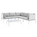 Harmony 6-Piece Sunbrella® Outdoor Patio Aluminum Sectional Sofa Set - East End Imports EEI-4928-WHI-GRY-SET