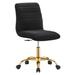 Ripple Armless Performance Velvet Office Chair - East End Imports EEI-4972-GLD-BLK