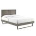 Marlee Full Wood Platform Bed With Angular Frame - East End Imports MOD-6625-GRY