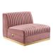 Sanguine Channel Tufted Performance Velvet Modular Sectional Sofa Armless Chair - East End Imports EEI-6033-DUS