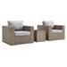 Convene Outdoor Patio Outdoor Patio 3-Piece Furniture Set - East End Imports EEI-6327-CAP-GRY