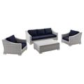 Conway 4-Piece Outdoor Patio Wicker Rattan Furniture Set - East End Imports EEI-5095-NAV