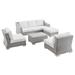 Conway 5-Piece Outdoor Patio Wicker Rattan Furniture Set - East End Imports EEI-5097-WHI