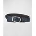 Horseshoe-buckle Reversible Leather Belt