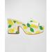 Ibiza Lemon Platform Slide Sandals