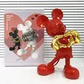 Disney Cartoon Mickey Mouse Anime Model Resin Doll Black Mickey Love Home Ornament Decorations