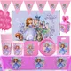 Disney Princess Sofia Theme Birthday Party Decoration Baby Shower Girl Party Cartoon Tableware Set