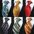 Classic Vintage Mens Tie Handmade 10cm 100% Silk Printed Necktie Geometric Checked Jacquard Ties