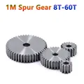1pc 1M 8T-60T Pinion Spur Gear 1 Mod Cylindrical Flat Gear 8 12 13 14 15 16 17 18 19 20 21 22 23 24