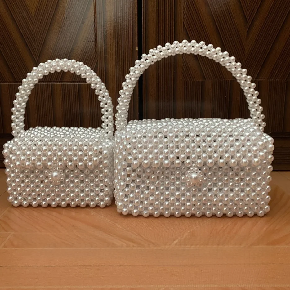 Handgemachte gewebte Perlen Perlen Taschen für Frauen Handtaschen neue Mode Trend Strand Urlaub Telefon Clutch Party Taschen Image