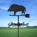 Boar Weathervane Silhouette Art Black Metal Wild Animal Wind Vanes Outdoors Decorations Garden For