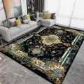 Große Wohnzimmer Teppiche im europäischen Stil Wohnkultur Luxus Schwarz gold Perser Schlafzimmer