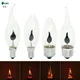 3W Filament Bulb Vintage E14 E27 LED Flame Tip Candle Simulated Nature Fire Flickering Light 220V