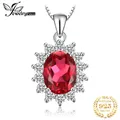 JewelryPalace 2.6ct Created Red Ruby 925 Sterling Silver Pendant Necklace for Woman Fashion Trendy