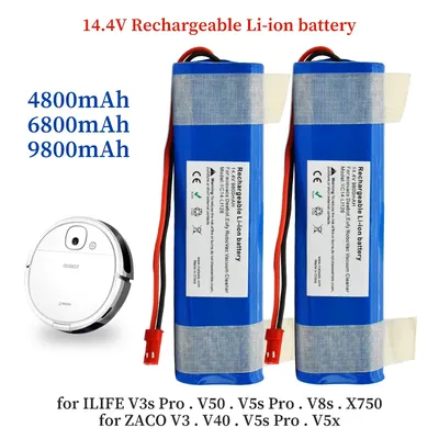 100 % Original 14,4 V 6800 mAh 18650 für iLife v3s pro V50 v5s pro V8s x750 Roboter-Staubsauger Image