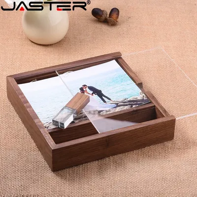 JASTER Fotografie Hochzeitsgeschenk USB-Flash-Laufwerke 128 GB Album Holzkiste Memory Stick 64 GB Hochgeschwindigkeits-Stick 32 GB U Disk Geschenk Image