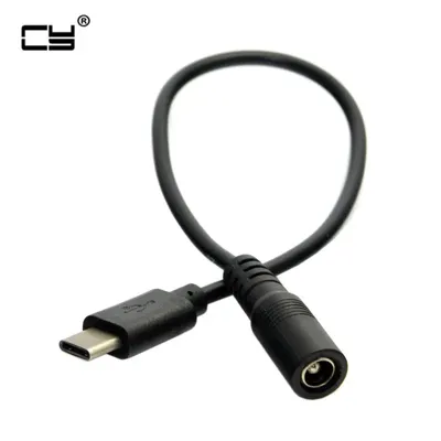 USB 3,1 Typ C USB-C Zu DC 5,5 2,5mm Power Jack Verlängerung Aufgeladen Kabel 10cm