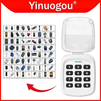 Wireless Keypad Garage Gate Remote Control Multi-Frequency 280MHz-868MHz Clone Garage Door Opener Command Duplicator Transmitter