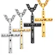 Kreuz Anhänger Halsketten für Frauen Männer schwarz Gold Farbe Silber Farbe Edelstahl Charm Kette