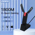 WiFi 6 USB Adapter 1800Mbps 2.4G/5GHz Dual Band 802.11AX Wireless Wi-Fi Dongle Network Card USB 3.0