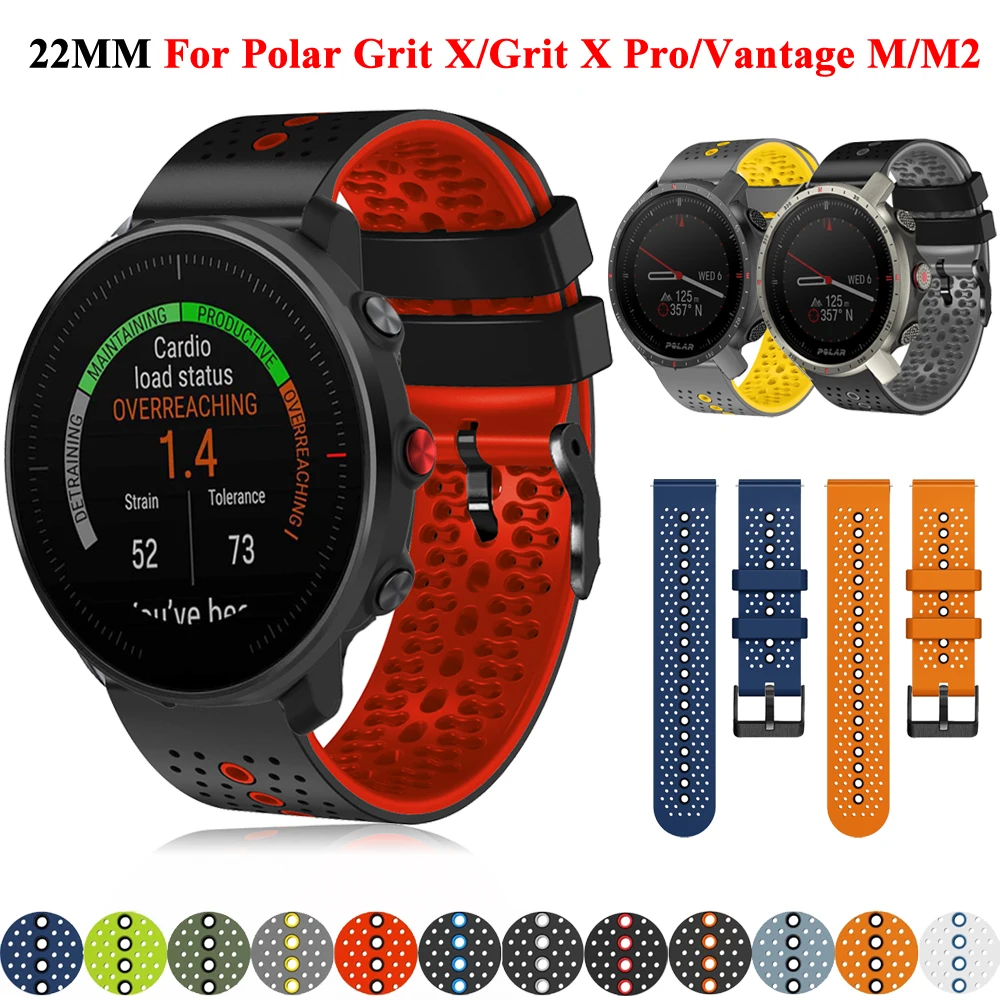 22mm Sport Silikon Straps Für POLAR Grit X/Pro Vantage M/M2 Armband Ersetzen COROS APEX Pro/46mm Smartwatch Armband Armband Image