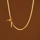 18K Gold Plated Stainless Bow Snake Bone Chain Choker Necklace for Women Waterproof Charms Necklace