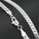 925 Sterling Silver Plated Chain Necklace for Women Men Never Fade Wateproof Fashion Stainless Steel