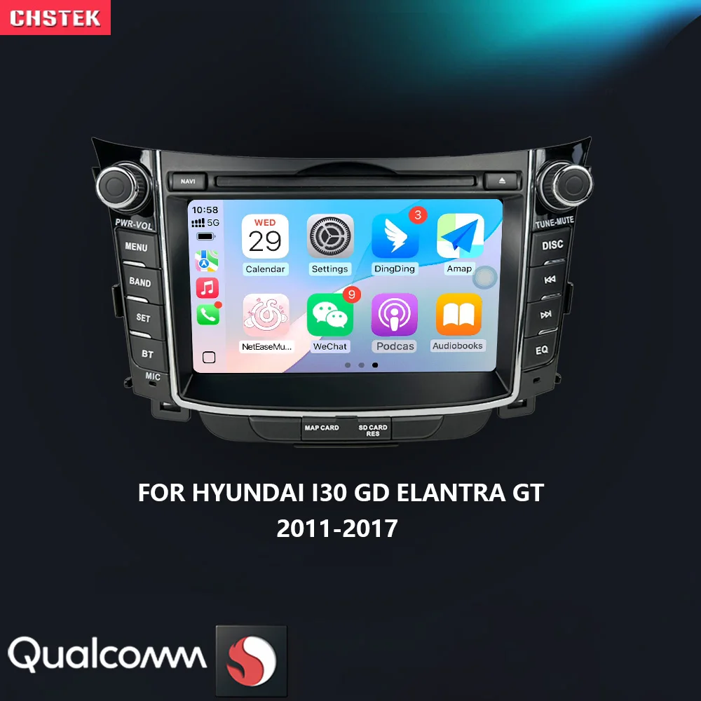 CHSTEK Android 13 Carplay Autoradio für Hyundai i30 GD Elantra GT 2011-2017 Multimedia-Videoplayer Stereo Navigation BT WIFI 4G Image