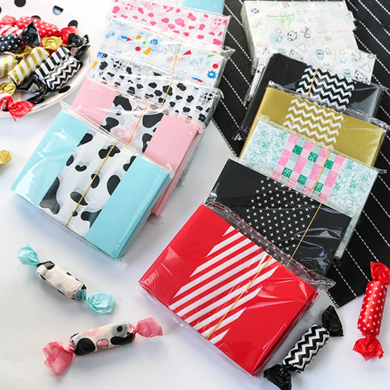 500 Stück Süßigkeitenverpackungen für Karamell, farbige Wachspapierverpackungsbögen für selbstgemachte Süßigkeiten, Nougat, Taffy und Schokolade Image