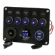 Boat Switch Panel Car Switch Panel Waterproof Digital Dual USB Voltmeter Port 12V Outlet Combination
